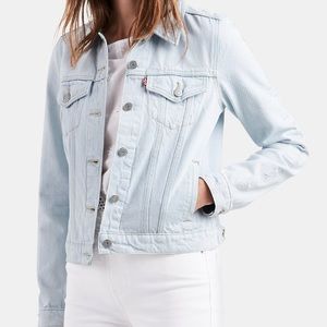 Levi’s light wash denim floral jacket